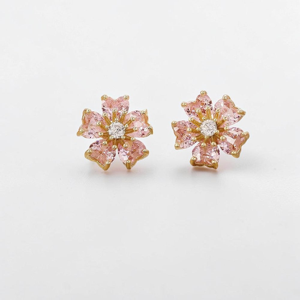 "Heart Flower" Earrings - Pastel Pink