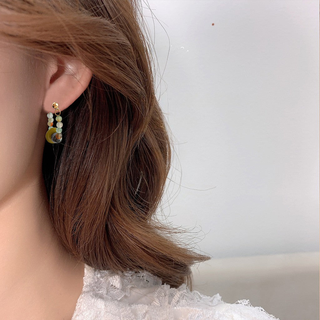 Colorful Beaded Hoop Earrings