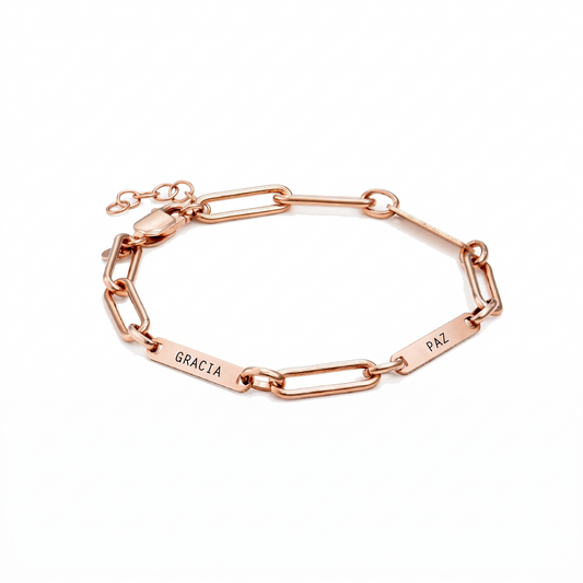 Pulsera de Eslabones "Gracia y Paz"