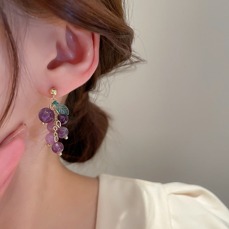 "Fruit of Life" Earrings | Grape Cluster Design