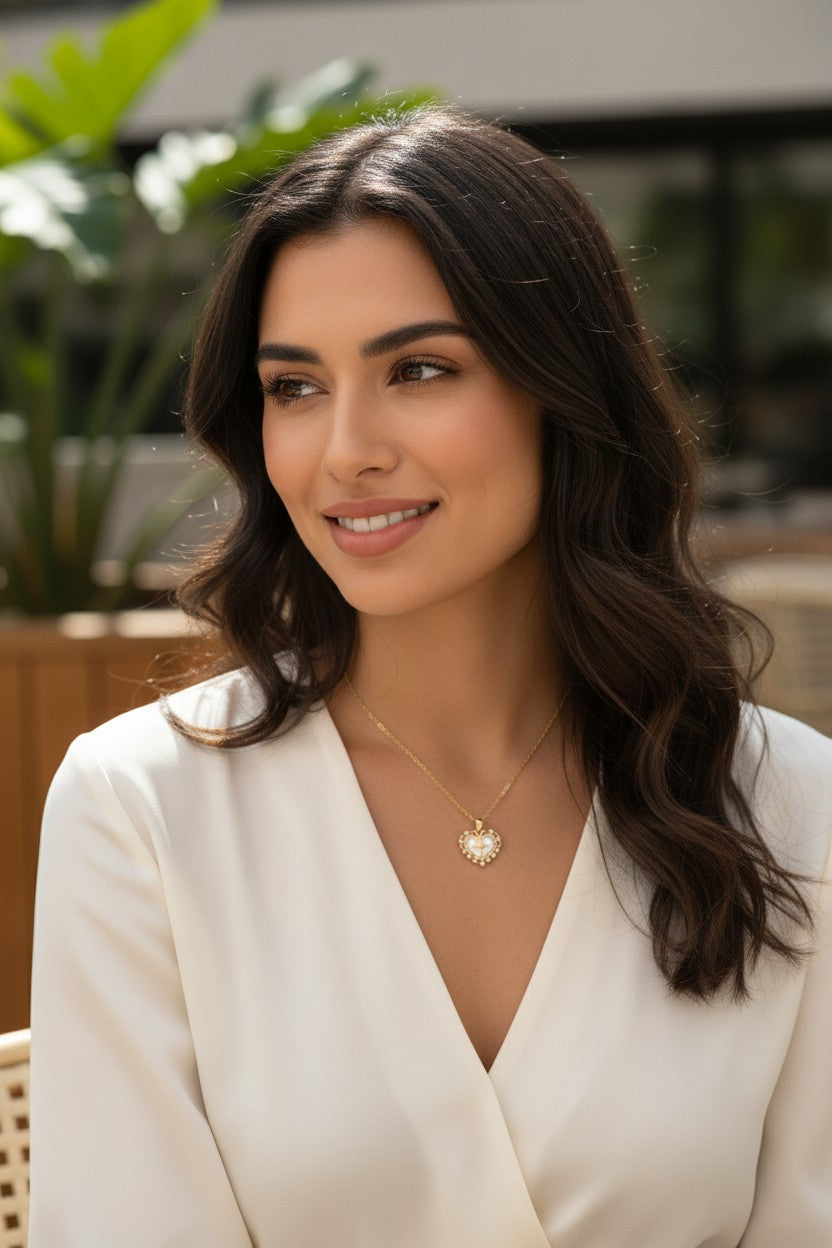 Collar Sagrado Corazón con Perlas
