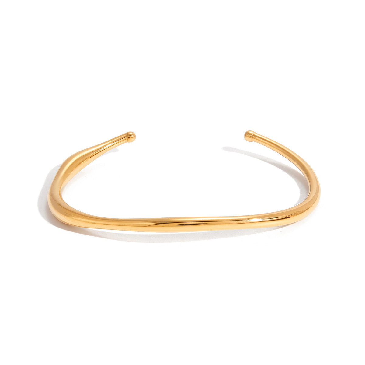 Pulsera Rígida Trenzada Arte Geométrico en Oro