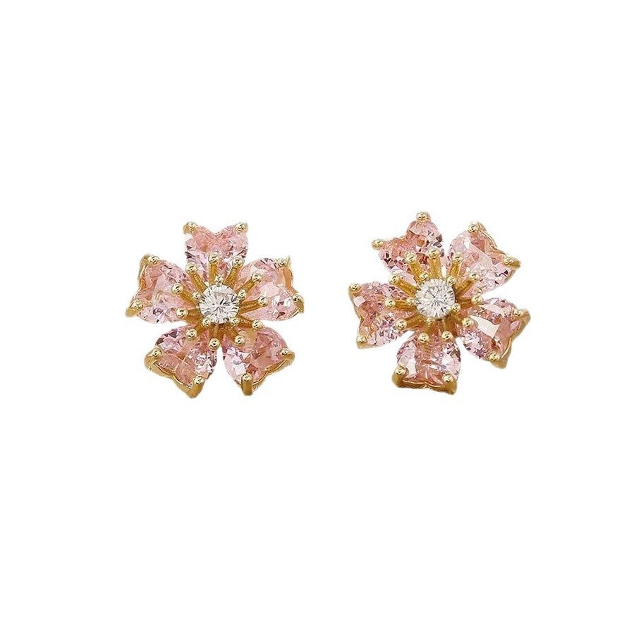 "Heart Flower" Earrings - Pastel Pink