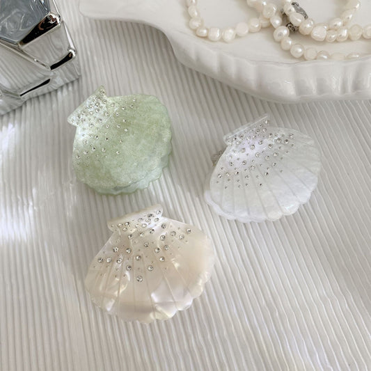 Premium Seashell-Shaped Acetate Mini Claw Clip