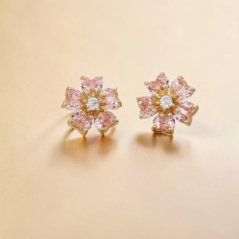 "Heart Flower" Earrings - Pastel Pink