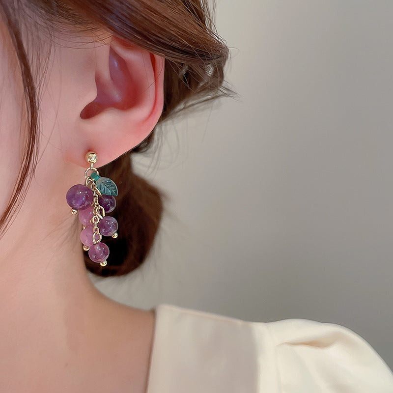 "Fruit of Life" Earrings | Grape Cluster Design