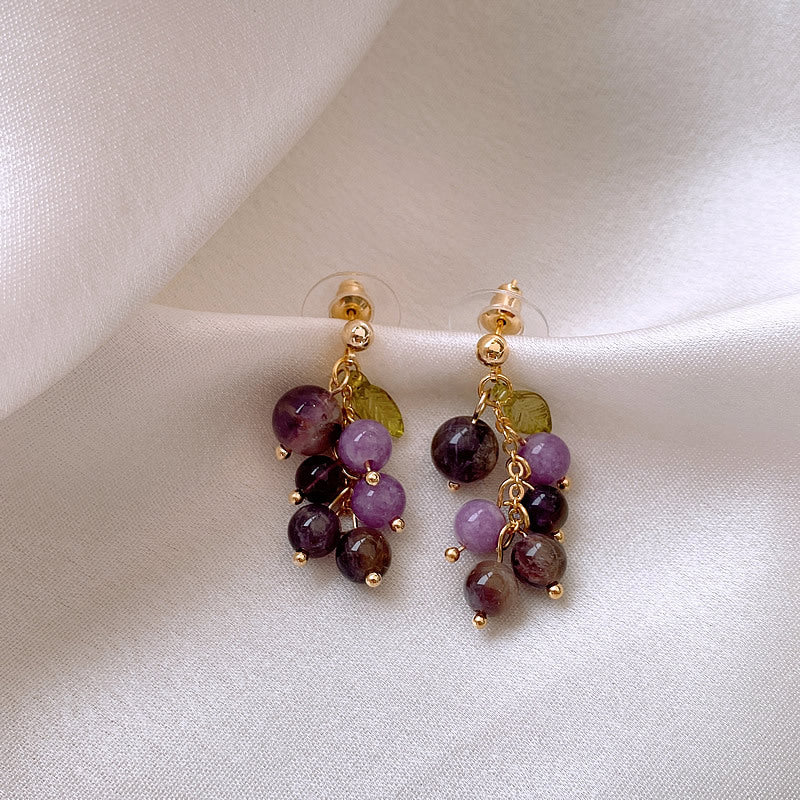 "Fruit of Life" Earrings | Grape Cluster Design