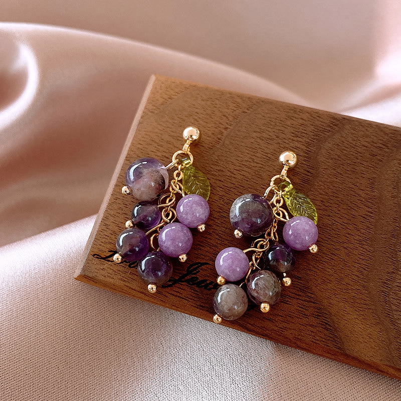 "Fruit of Life" Earrings | Grape Cluster Design