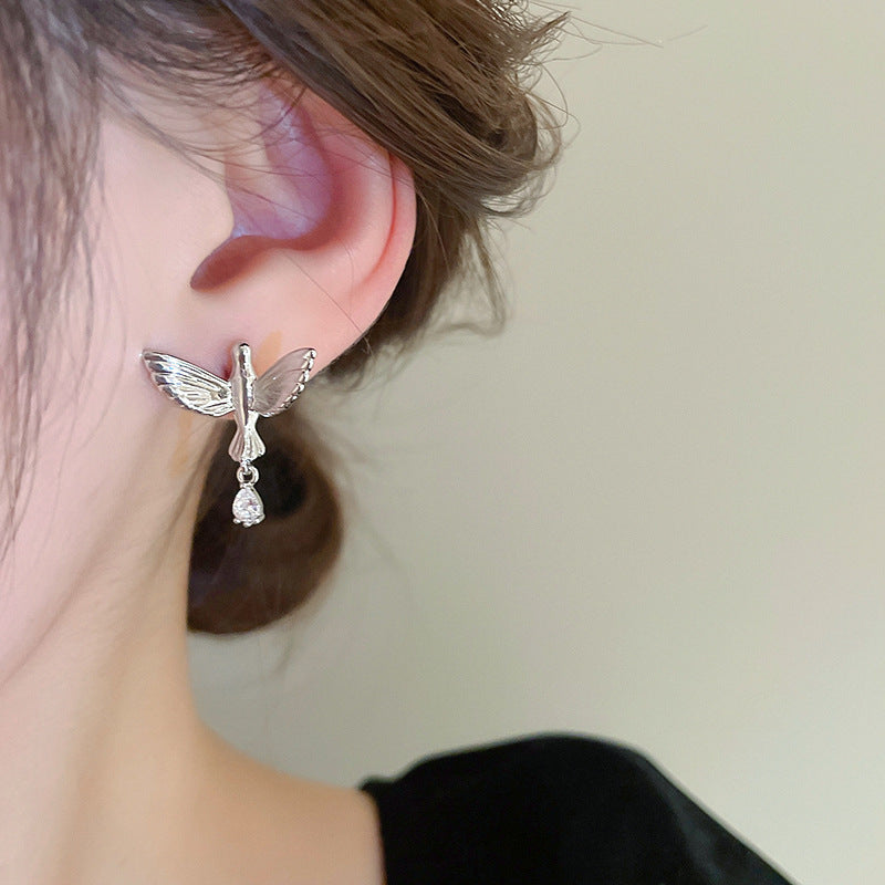 Wings of the Spirit: Dove Earrings with Zirconia
