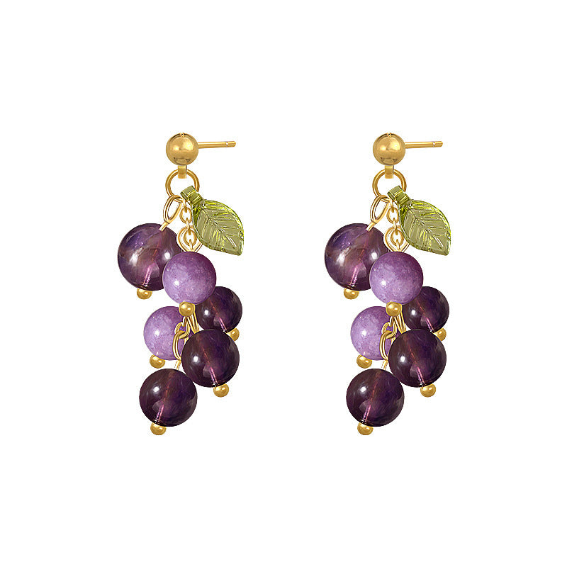 "Fruit of Life" Earrings | Grape Cluster Design
