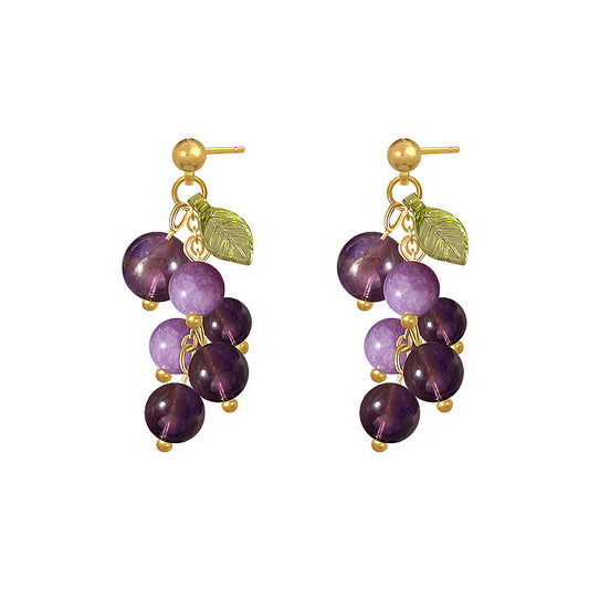 "Fruit of Life" Earrings | Grape Cluster Design
