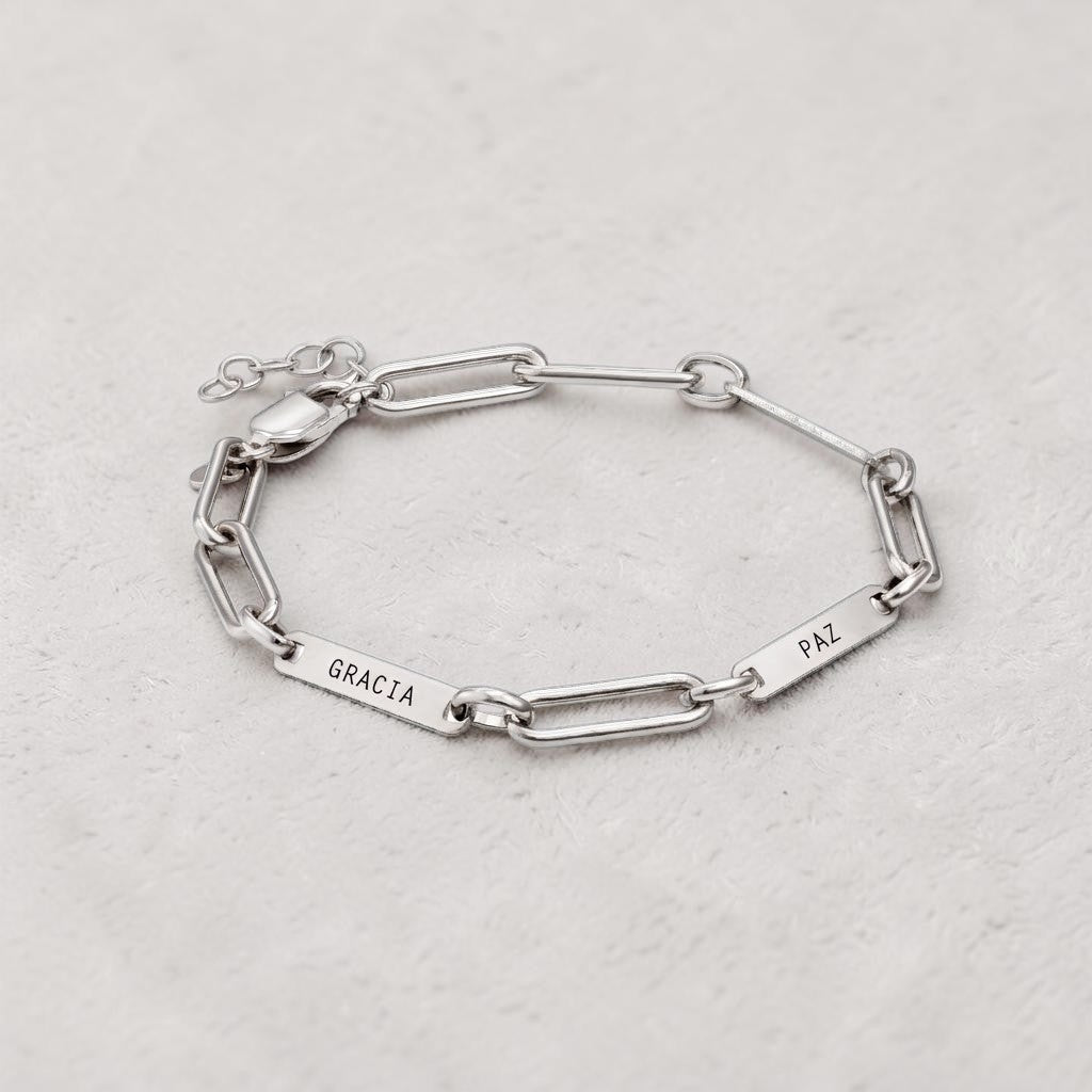 Pulsera de Eslabones "Gracia y Paz"